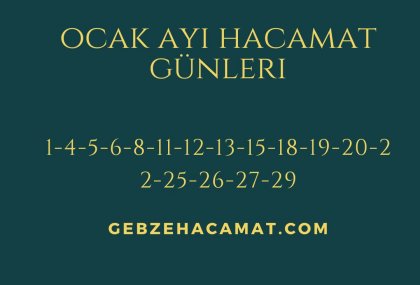HACAMAT TAKVİMİ , HACAMAT DEĞERLİ G&Uuml;NLER