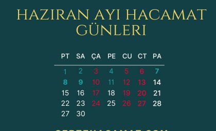 HACAMAT TAKVİMİ
